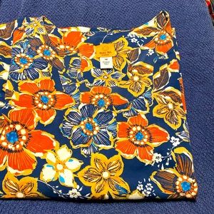 Ruby Rd Top Size 3X Fall Colors, Soft Knit, 3/4 length sleeves. U Neck Detail🎃